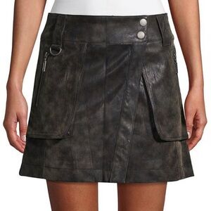 Free People Carson Wrap‎ Utility Mini Skirt Black Sz 2